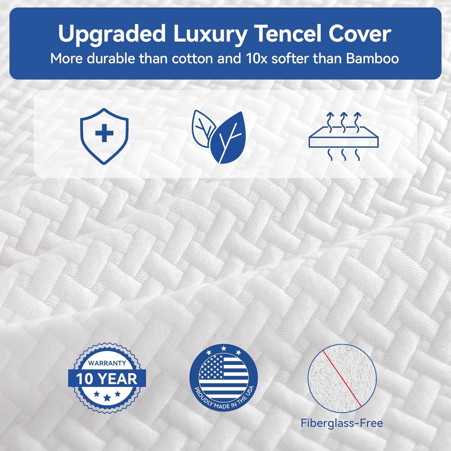 Short Queen 10 Inch RV Mattress with Cooling Foam