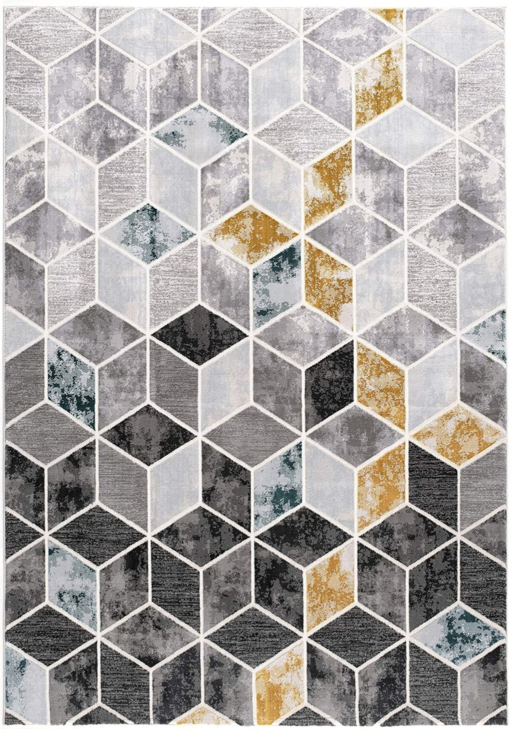 8' X 10' Gray Geometric Power Loom Area Rug-1