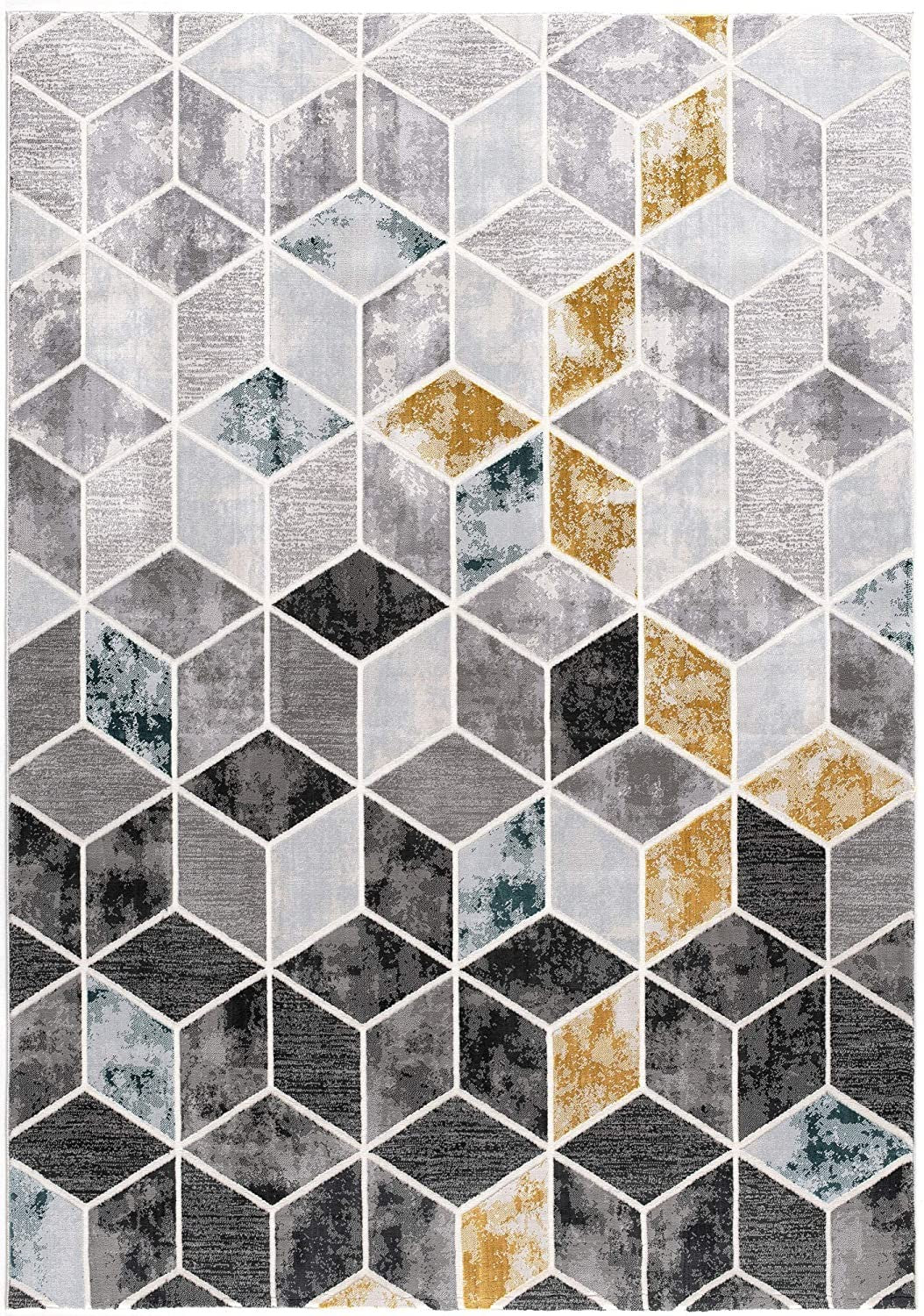 8' X 10' Gray Geometric Power Loom Area Rug-1