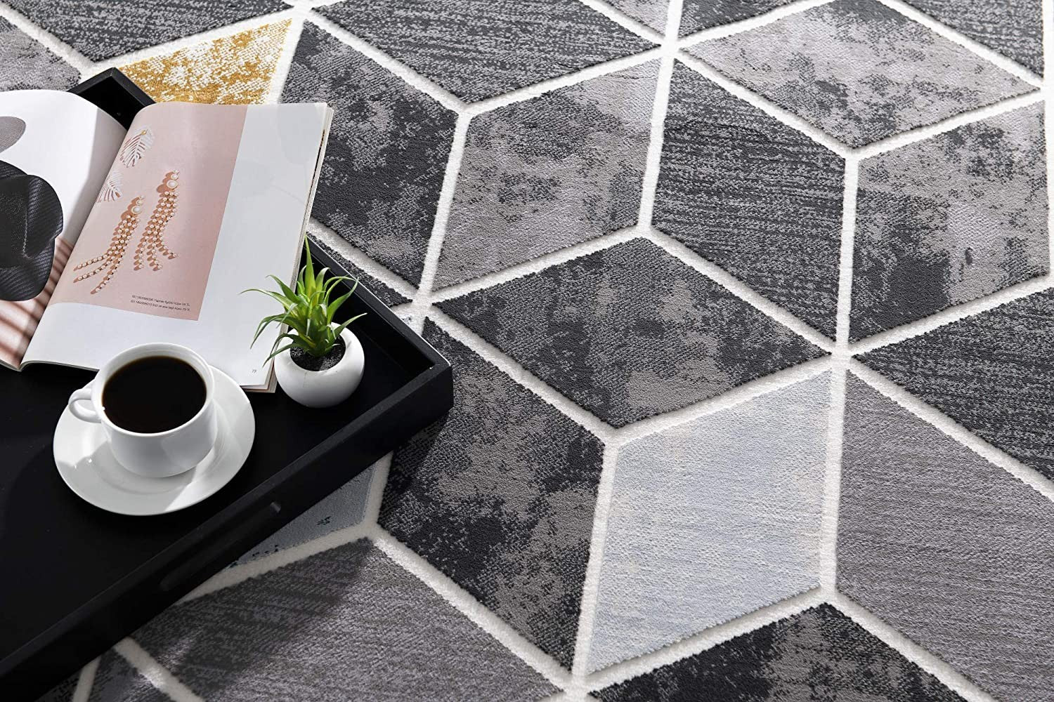 8' X 10' Gray Geometric Power Loom Area Rug-8