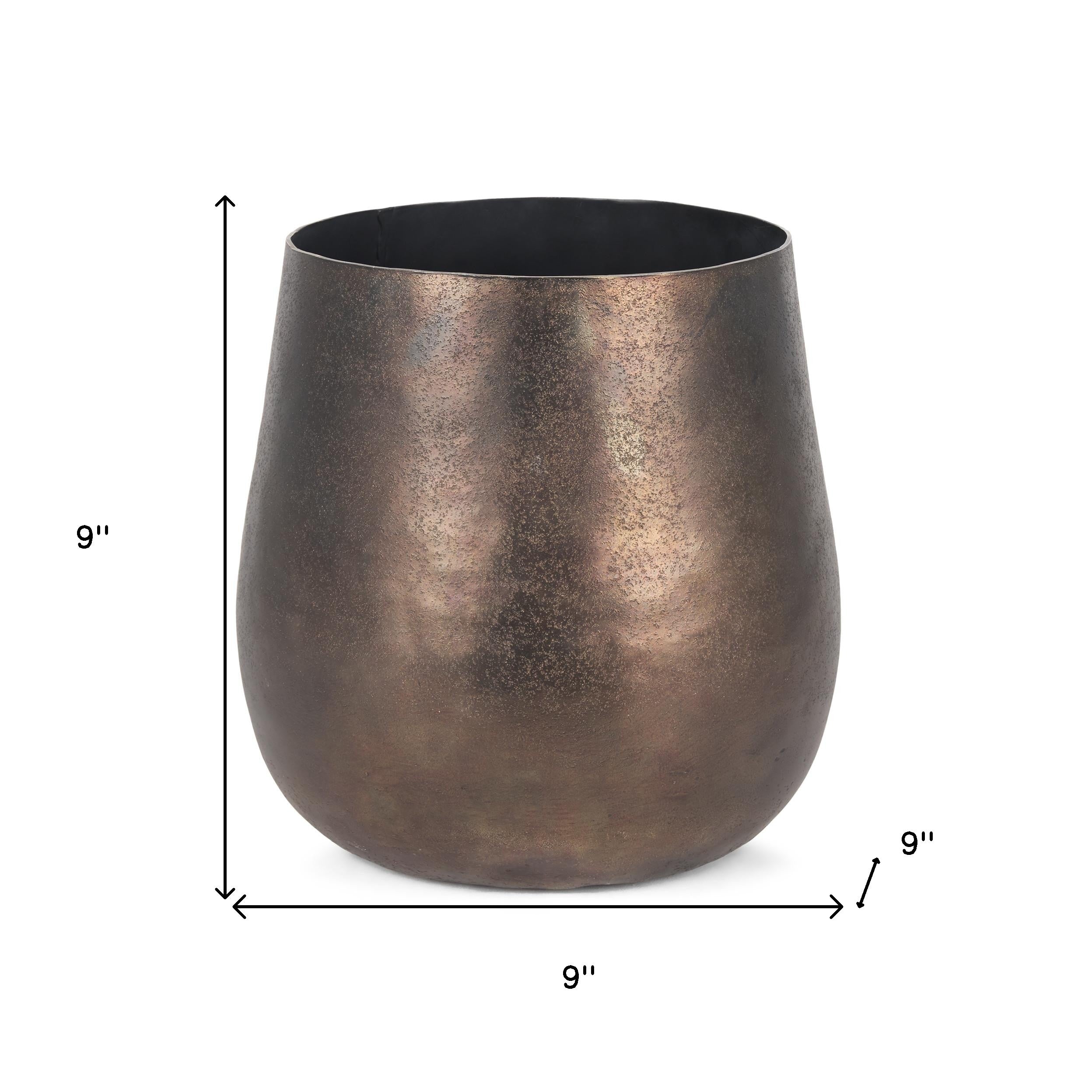 9" Gold Cylinder Metal Table Vase