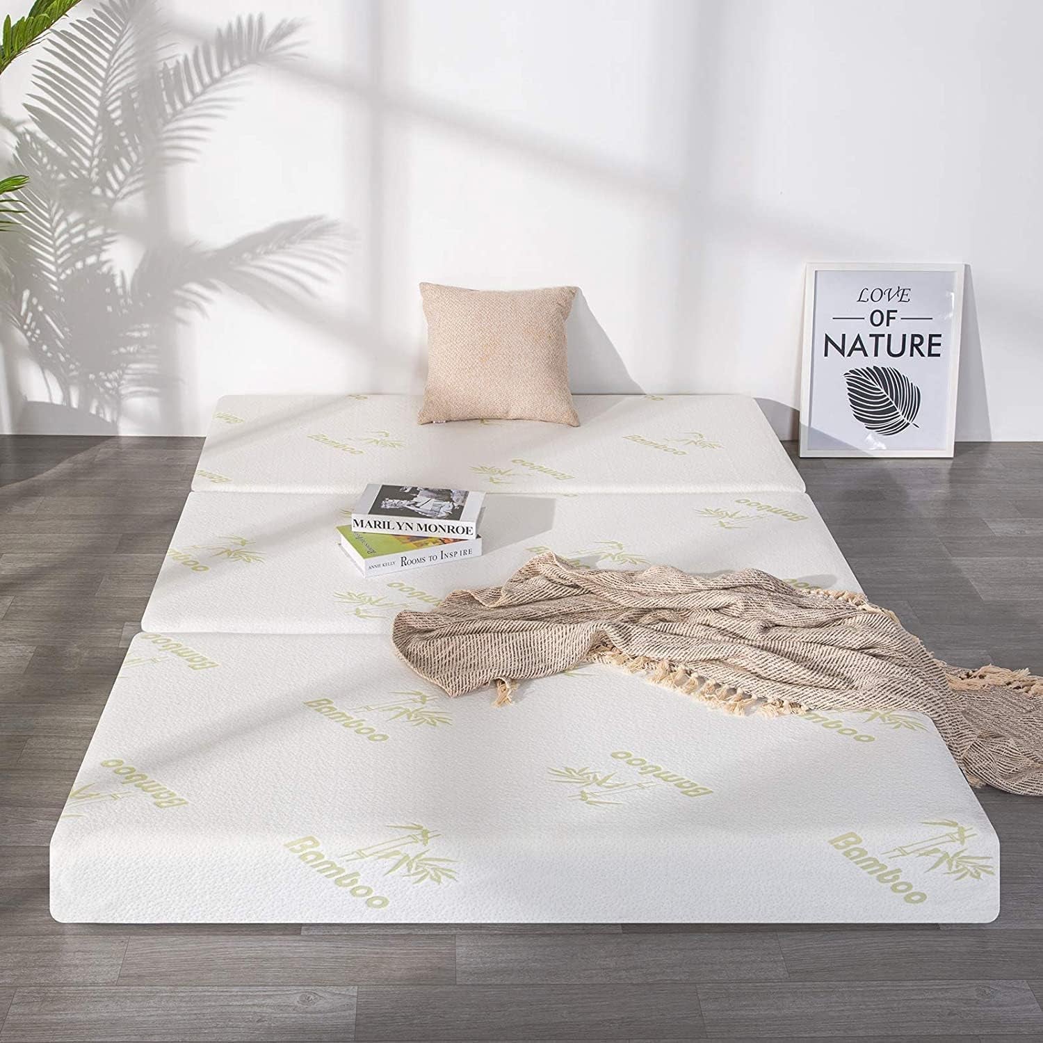 Queen Trifold Memory Foam Mattress With Removable Cover