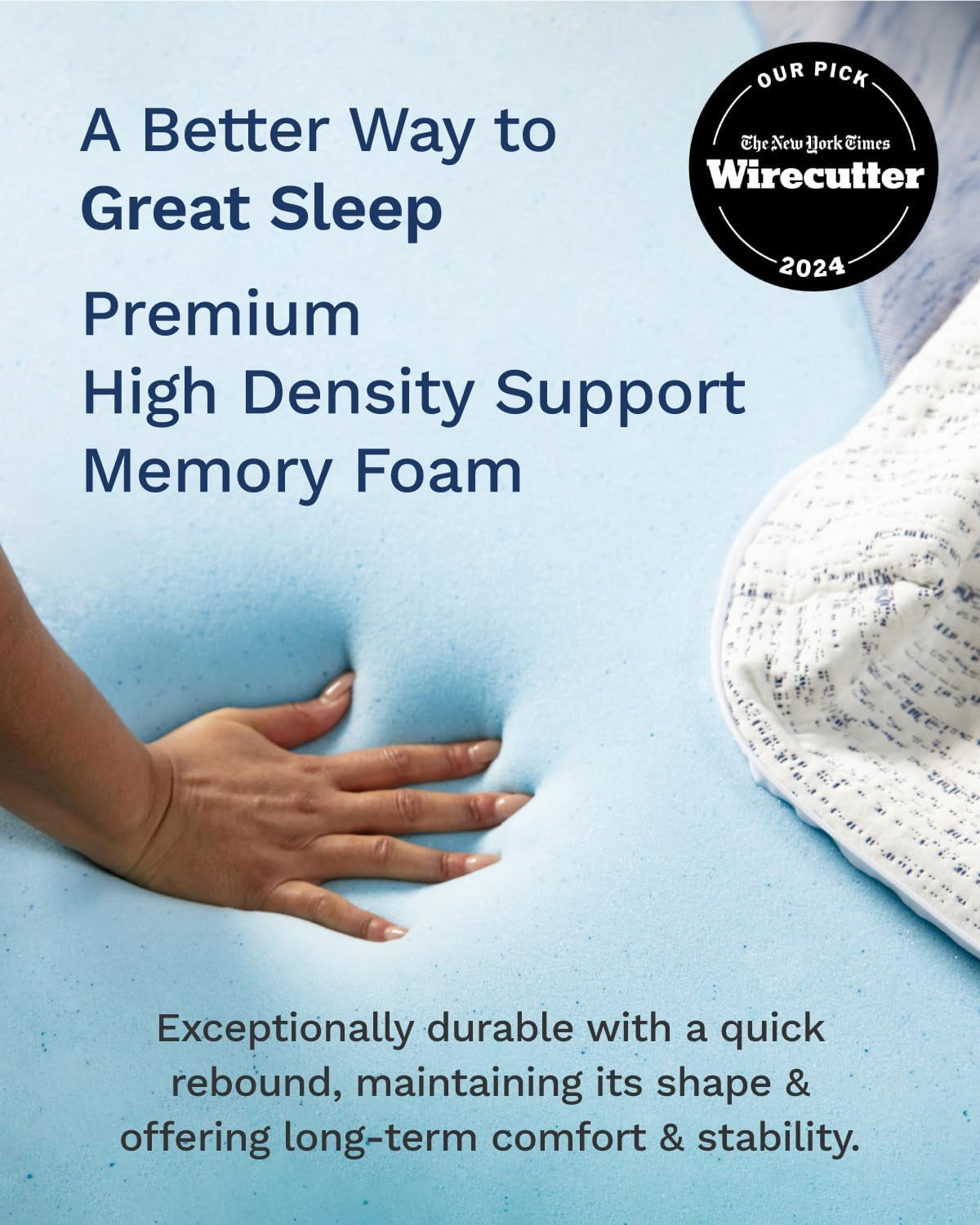 3 Inch Memory Foam Mattress Topper for Queen Sleep